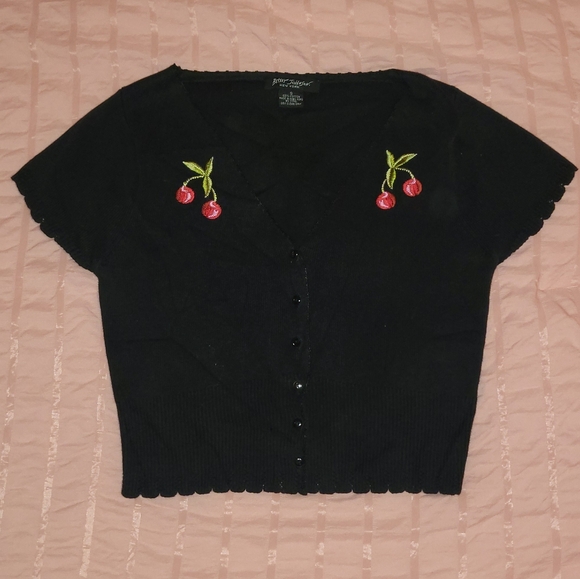 Vintage Betsey Johnson Cherry Cardigan - Picture 4 of 4